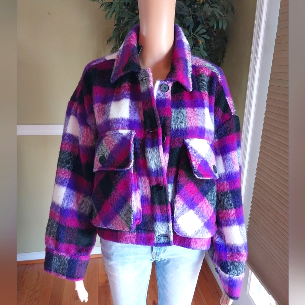 Blank NYC Crop Oversized Shacket, NWT, Size S